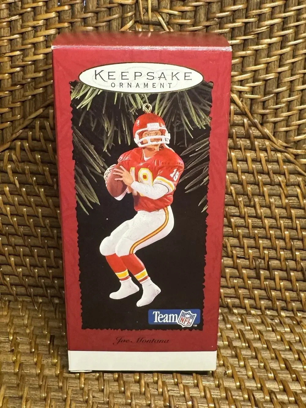 Hallmark Keepsake Christmas Ornament NFL Football Joe Montana 1995